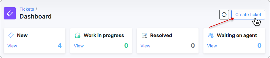 Create ticket button