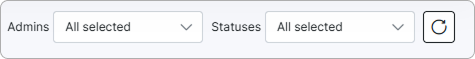 Statuses filter dropdown with ticket status options