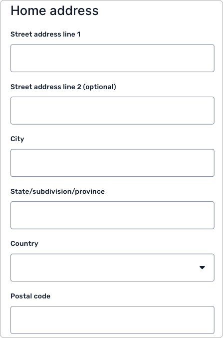 Home address form