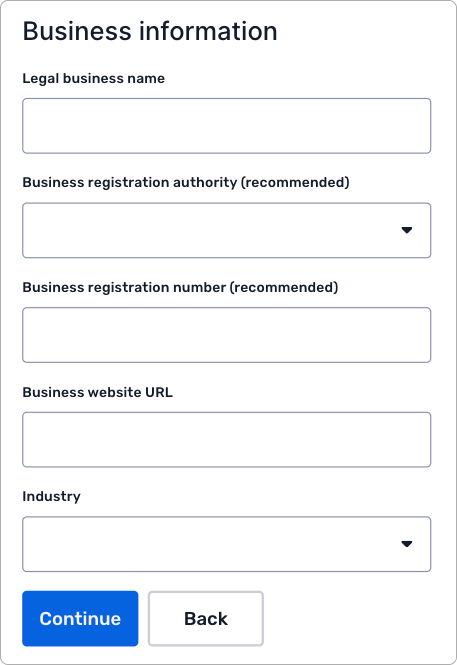 Business information form