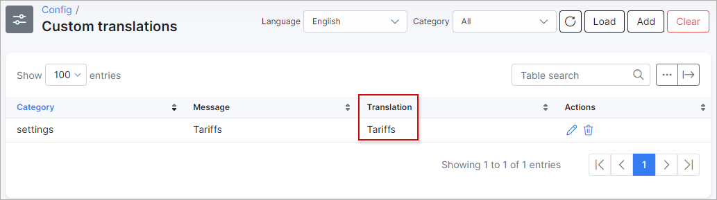 Custom translation
