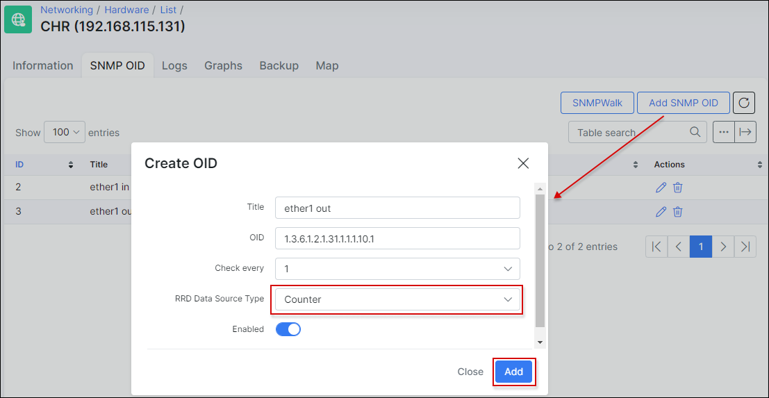 Form for creating OID